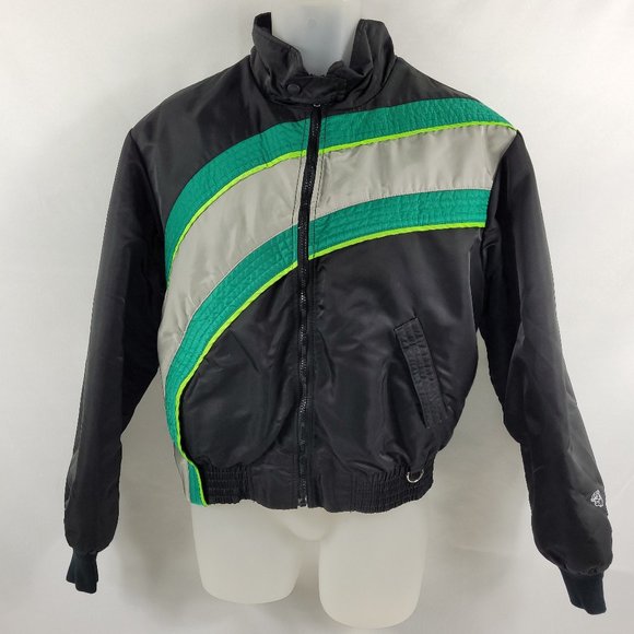 Arctic Cat Vintage Snowmobile Jacket Green Black Skidoo Parka Mens Medium - Picture 1 of 3
